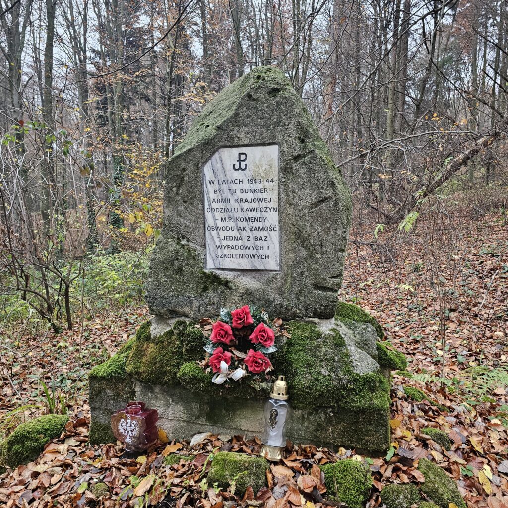 Bunkier partyzancki na trasie rajdu pieszego w Szczebrzeszynie